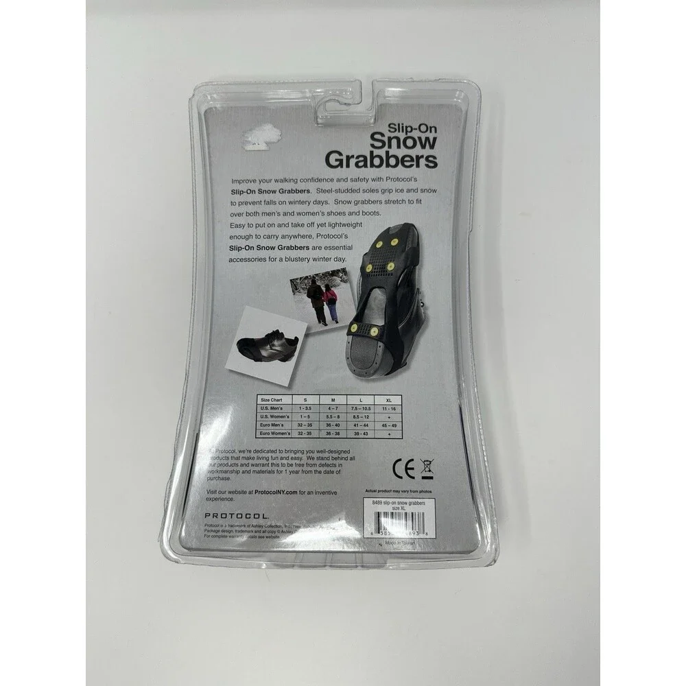 Slip-On Ice Snow Grabbers Shoes Spike Grip Grabbers Anti Slip Snow Walker XLARGE